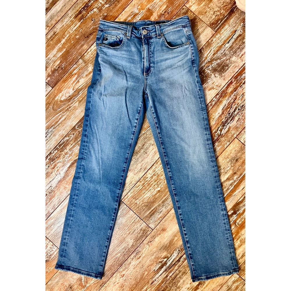 AG Saige High Rise Straight Leg Jeans Light Wash Womens 27x28
